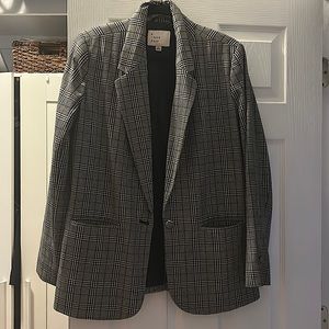 A New Day Gray Plaid Blazer Size 12
